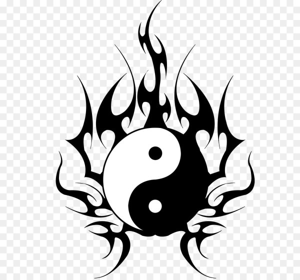 Тату Инь Янь в огне