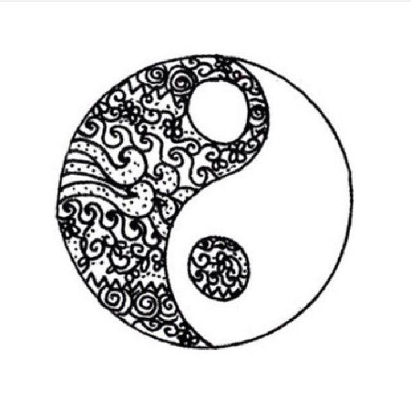Знак Инь Янь раскраска