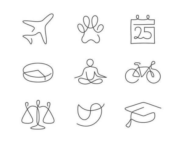 Рисунок одной линией простой