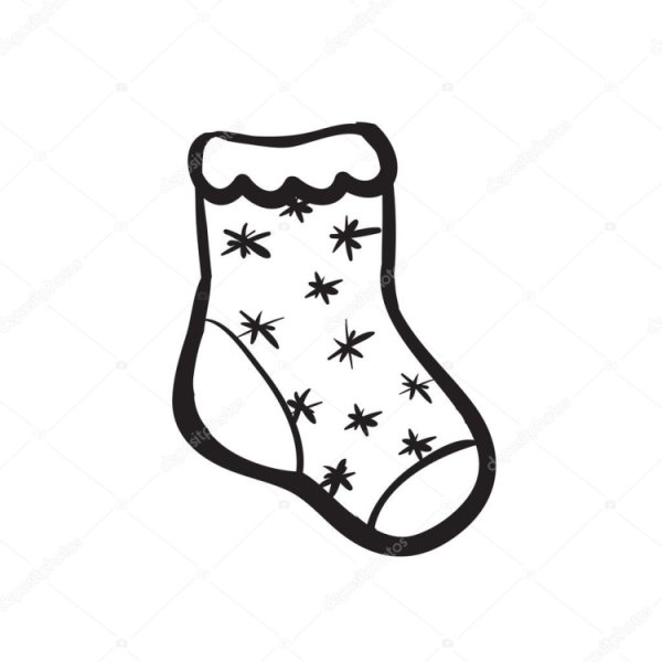 Рождественские носки контур