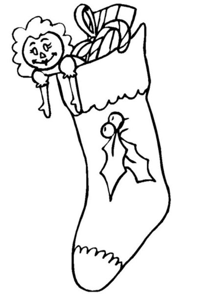 Новогодние носки для вырезания