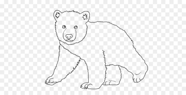 Белый медведь сидит рисунок