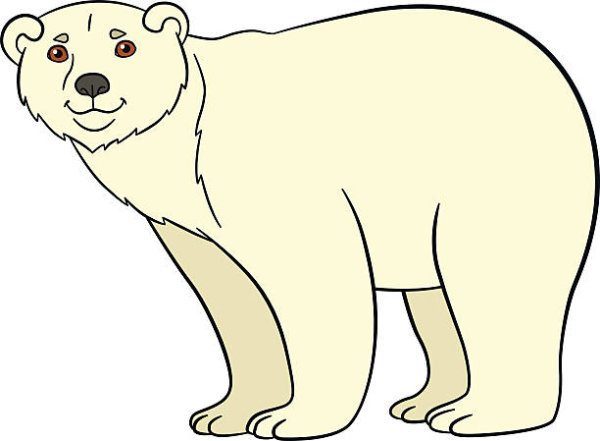 Трафарет белого медведя и медвежонка