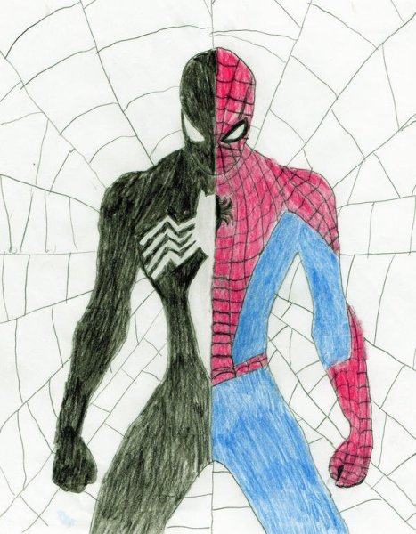 Срисовка Марвел человек паук