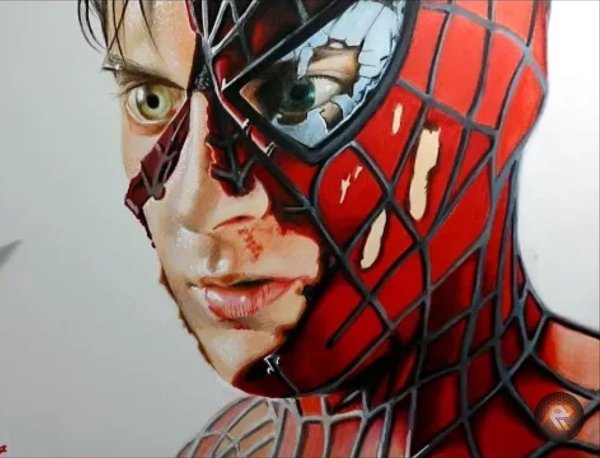 Человек паук набросок