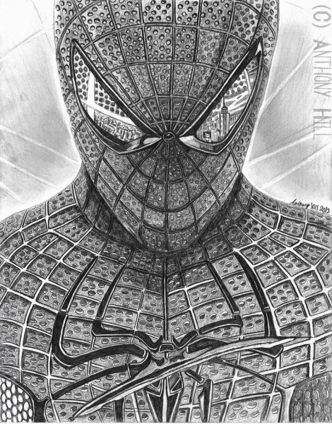 Человек паук для срисовки