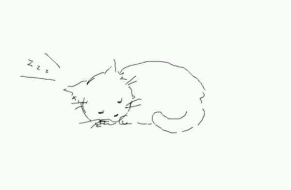 Кот спит рисунок