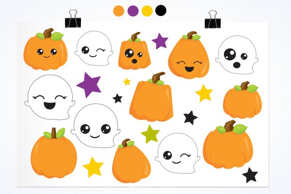 Разноцветные тыковки на Хэллоуин