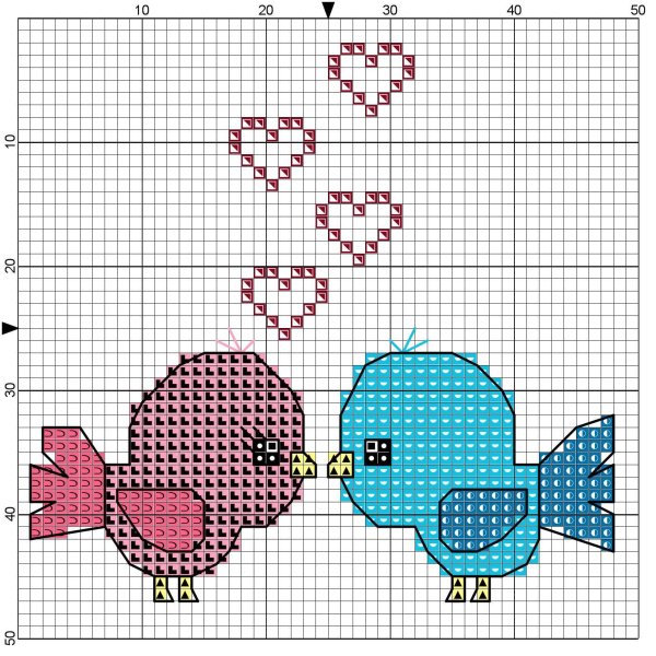 Простые схемы вышивки крестом