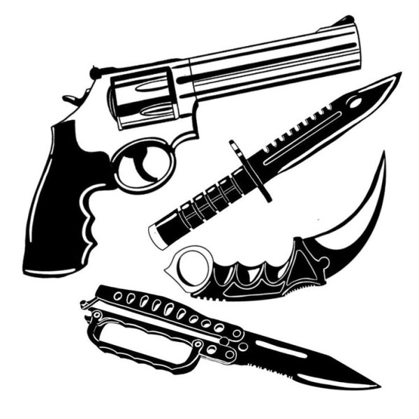 Тату пистолет эскиз