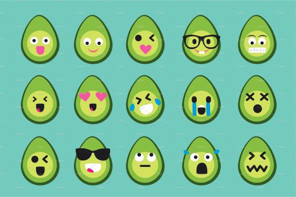 Наклейки "авокадо"