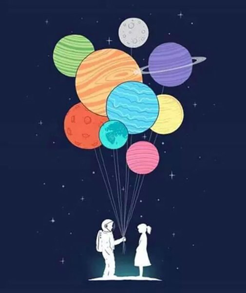 Космос рисунок карандашом