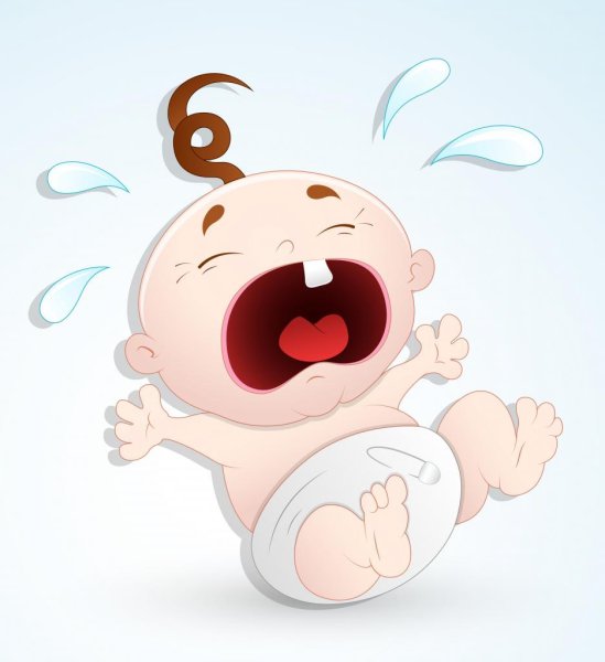 Плачущий малыш мультяшный