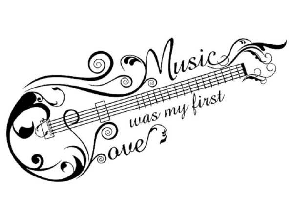 Нотный стан тату эскиз