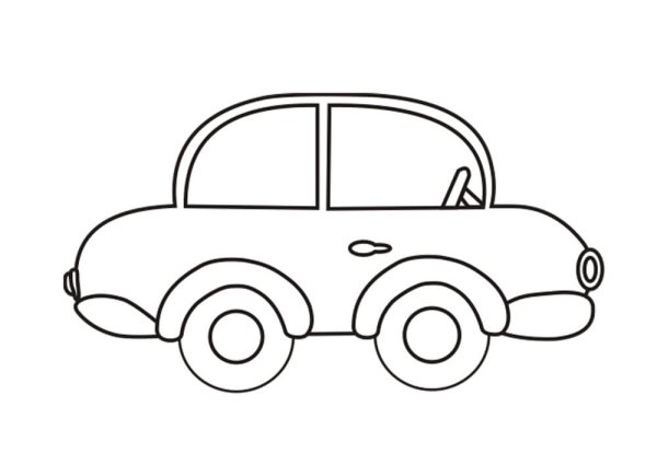 Маленькая машина для детей срисовать