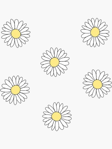 Нарисованные ромашки маленькие