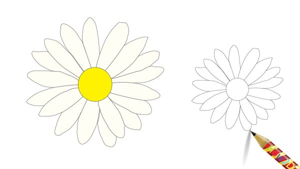 Ромашка трафарет для вырезания