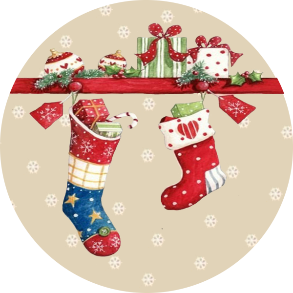 Новогодние наклейки черно белые