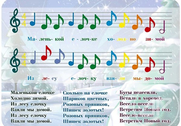 Маленькая ёлочка холодно зимой Ноты