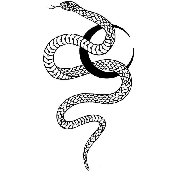 Контурные тату змея