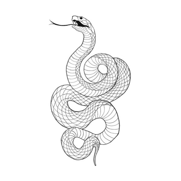 Черная змея тату