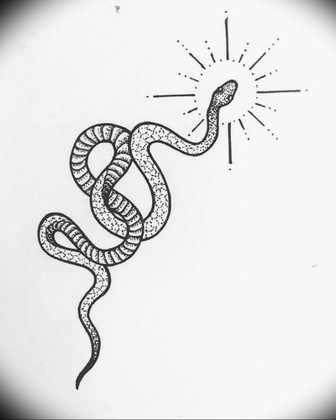 Тату змея маленькая эскиз
