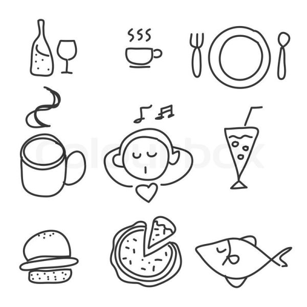 Рисунки для срисовки карандашом лёгкие маленькие еда