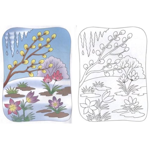 Весна раскрасить