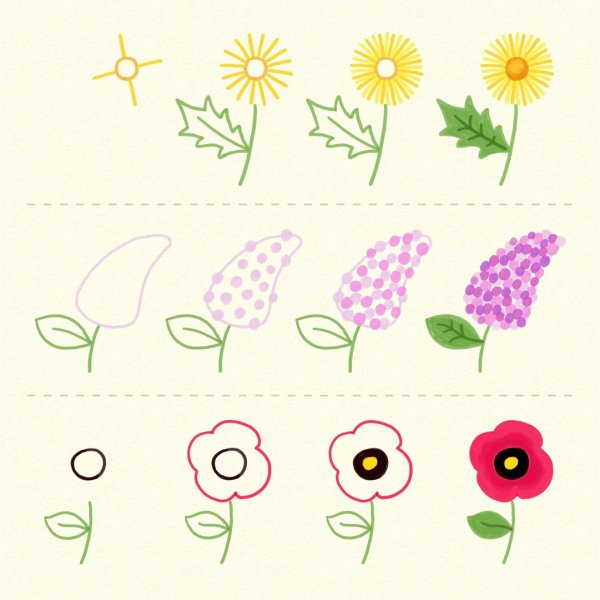 Цветочек раскраска для малышей