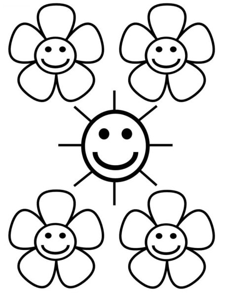 Цветы раскраска для детей
