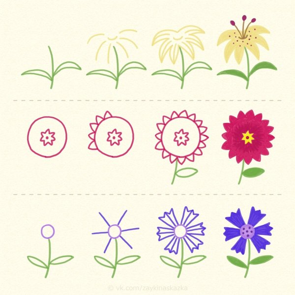 Цветы раскраска для детей