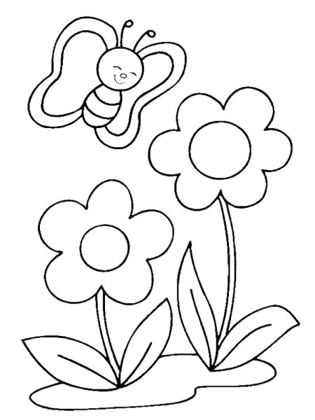 Цветы. Раскраска для малышей
