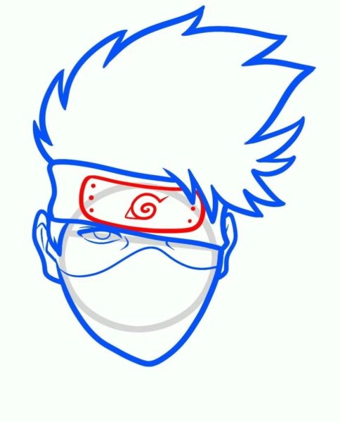 Рисунки Наруто поэтапно Какаси