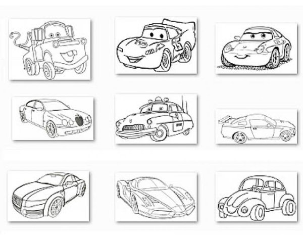 Маленькие машинки раскраска