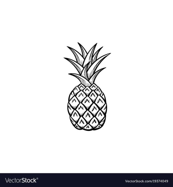 Тату ананас маленький эскиз