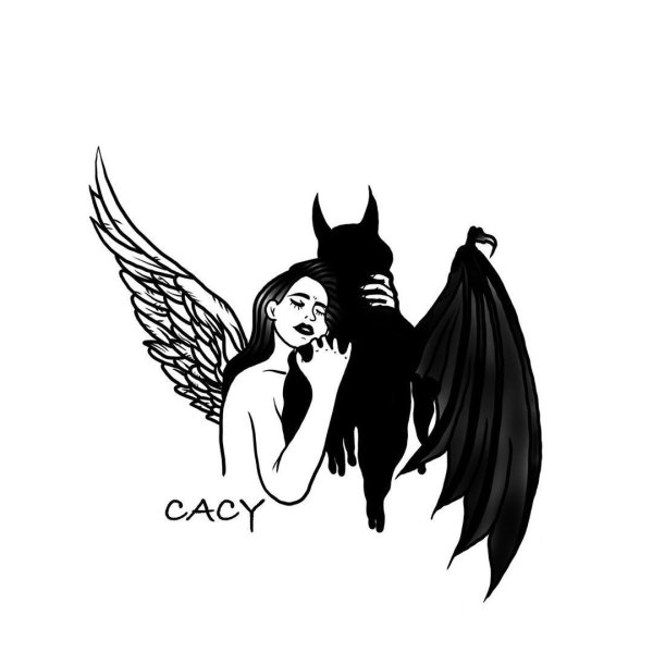 Тату ангел и демон для девушек