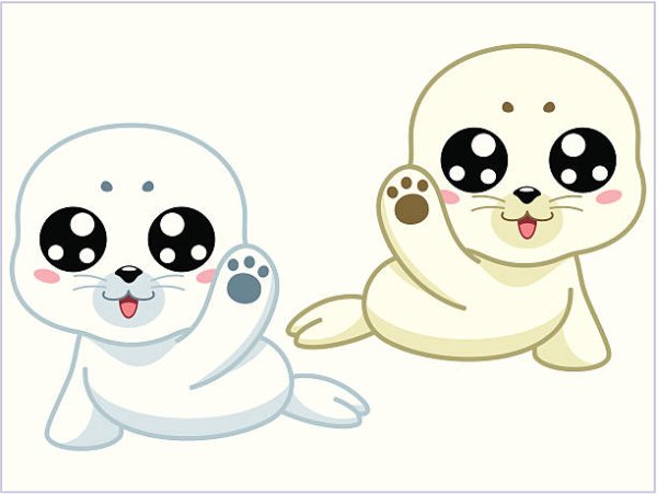 Милые тюлени раскраски