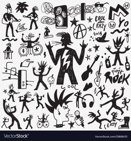 Маленькие рисунки в стиле панк рок