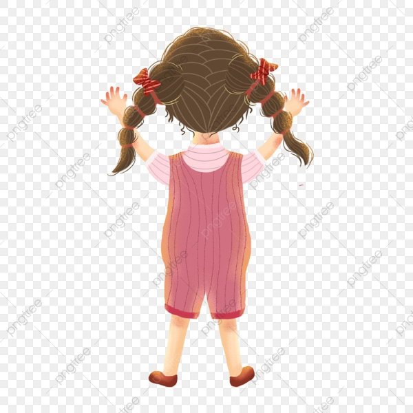 Девочка спиной на белом фоне