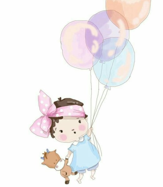 Мультяшные девочки с шариками