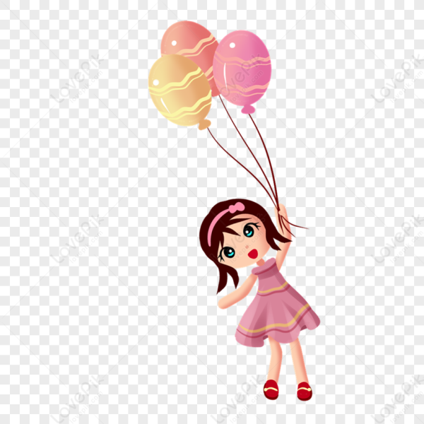 Девочка с шарами мультяшная