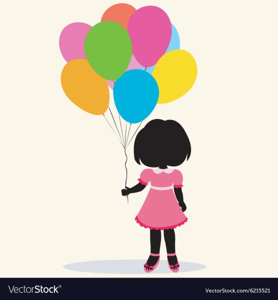 Девочка с шарами вектор