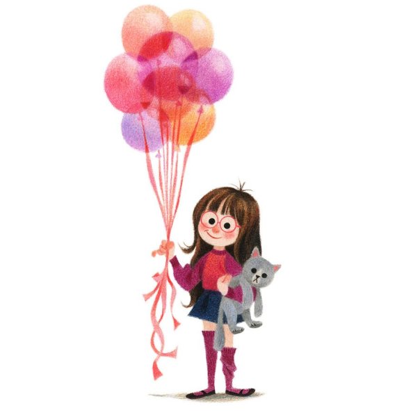 Девочка с воздушными шарами силуэт