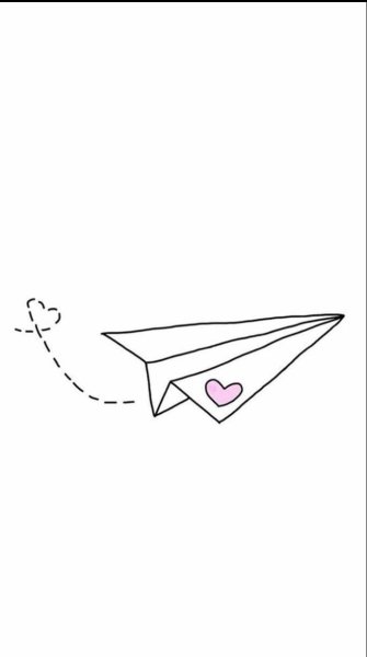 Тату бумажный самолетик эскиз