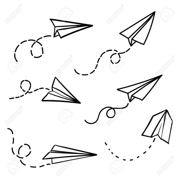 Бумажный самолетик раскраска