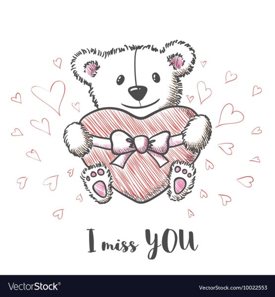 Маленькие рисуночки Медвежонок с сердечком