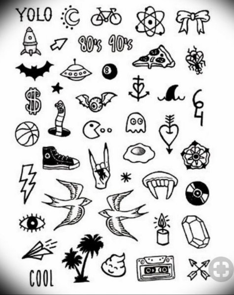 Цветные тату простые