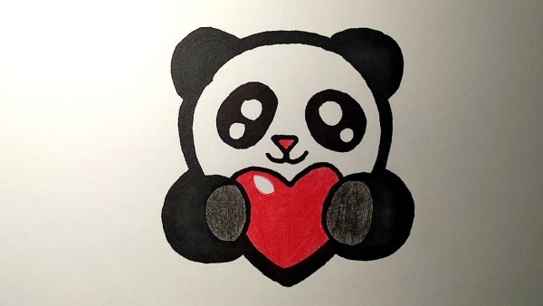 Милая Панда с сердечком