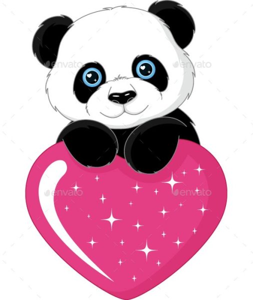 Панда с сердцем в руках