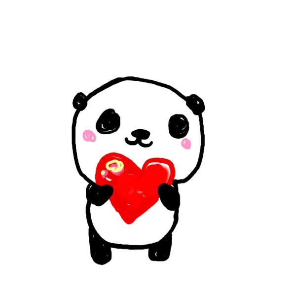 Панда с сердечком